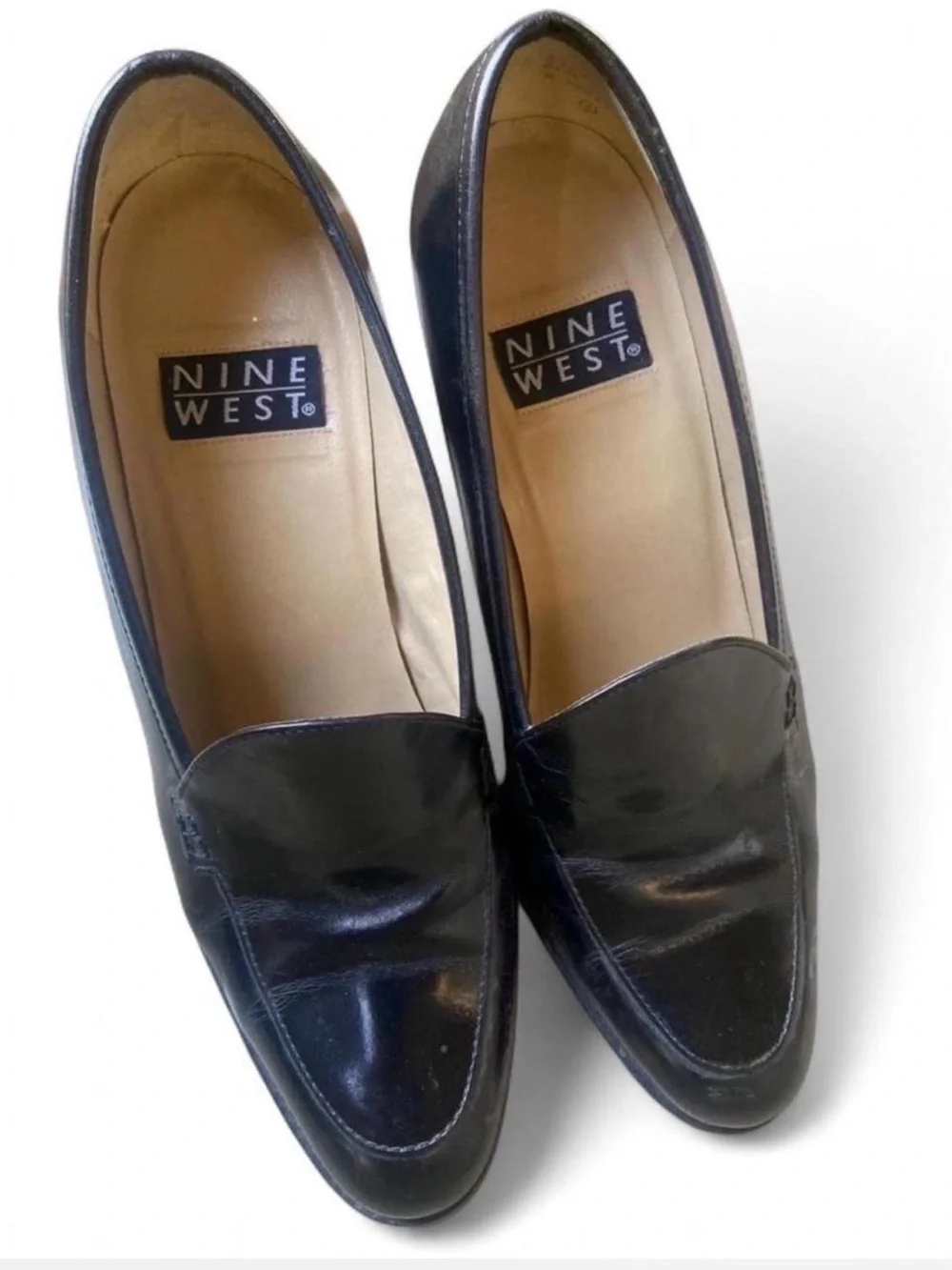 Nine West Black Leather Slip-On Loafers for Men